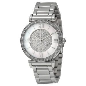 Michael Kors CAITLIN SILVER CRYSTAL PAVE DIAL LADIES WATCH MK3355